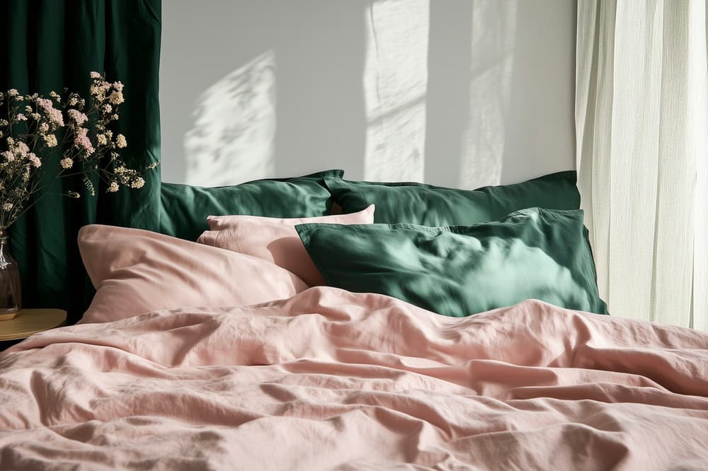comment choisir draps lin rose vert dépareillé