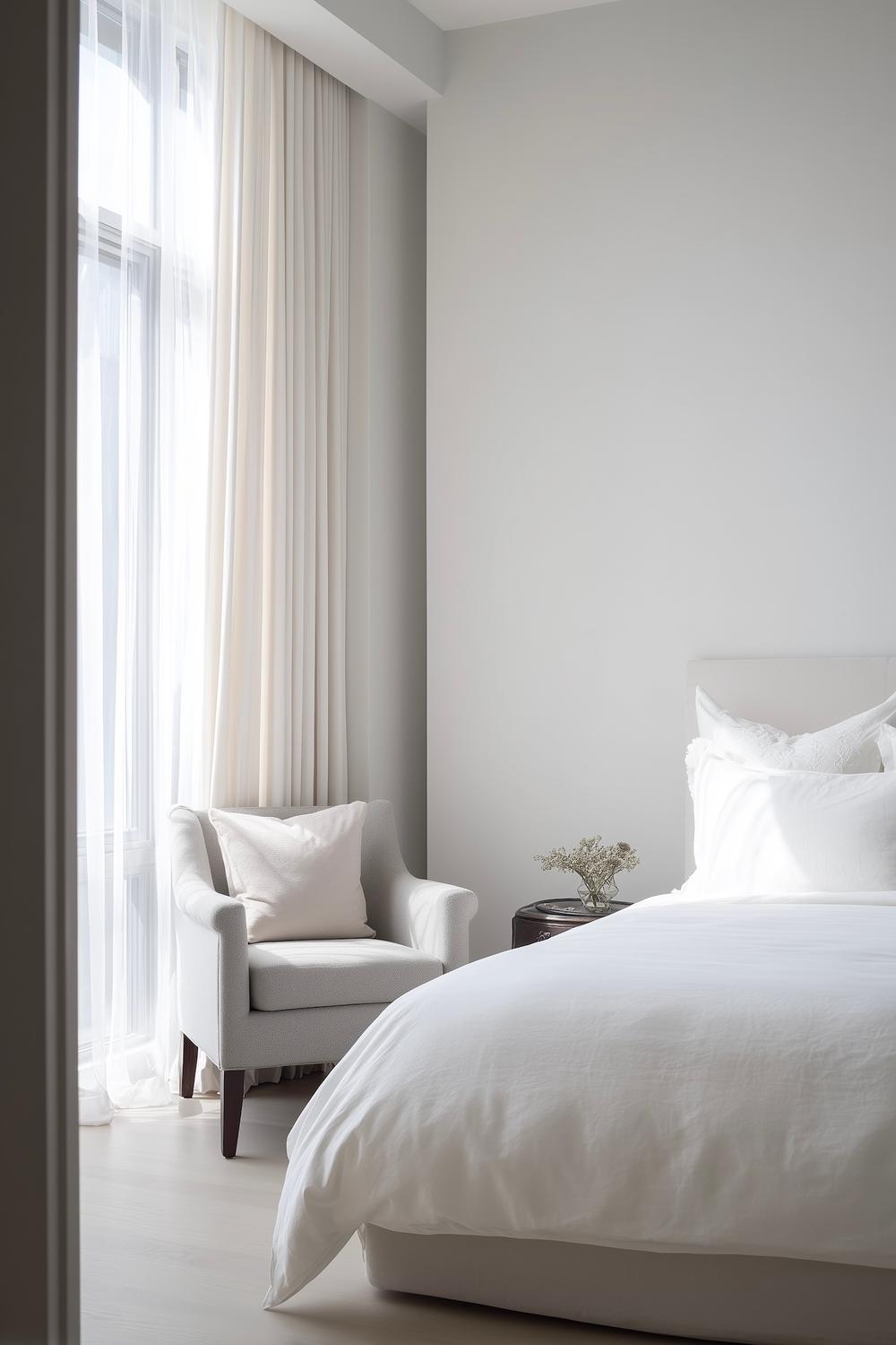 chambre déco blanche gris clair