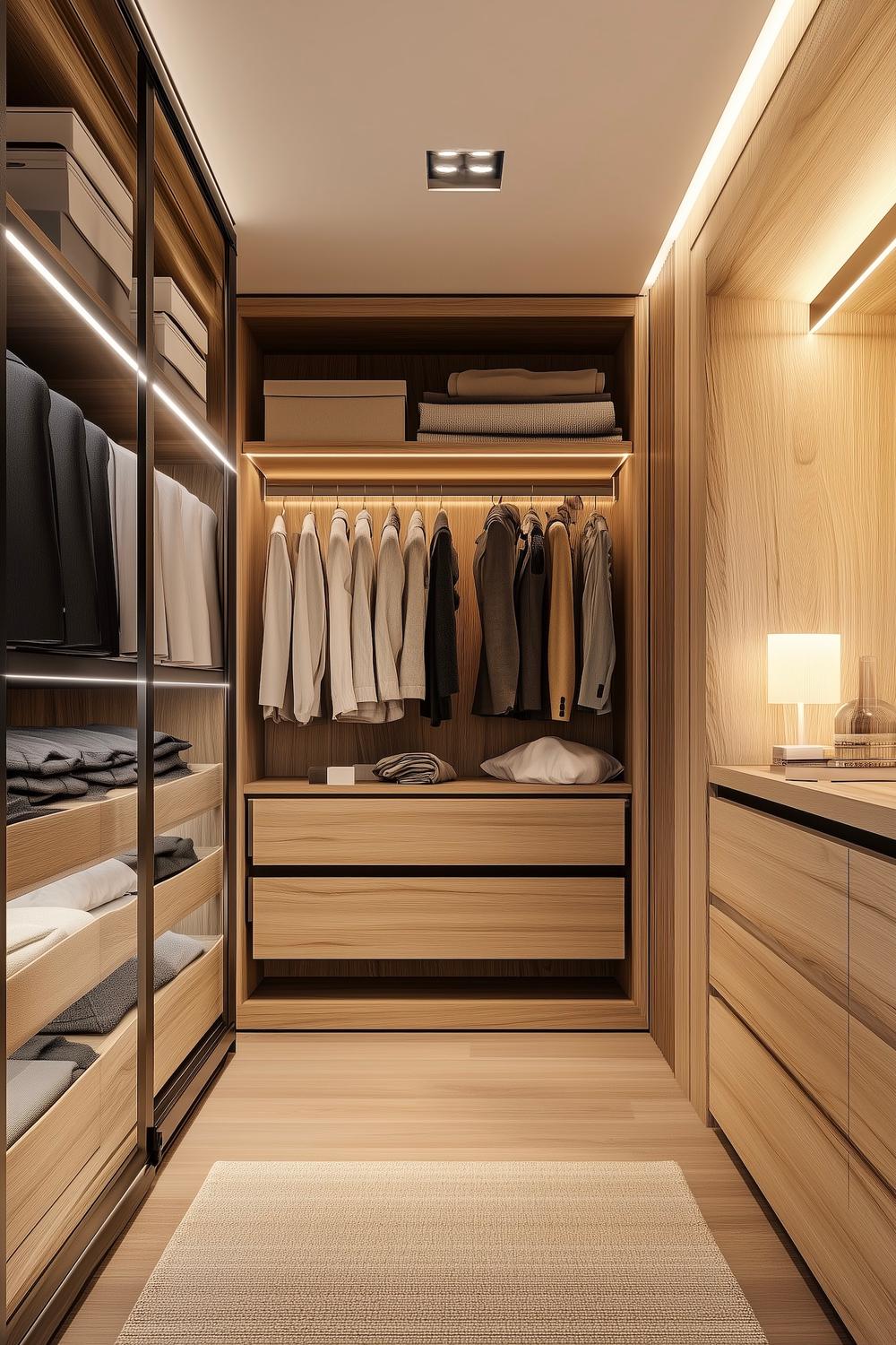 dressing ouvert en bois massif homme