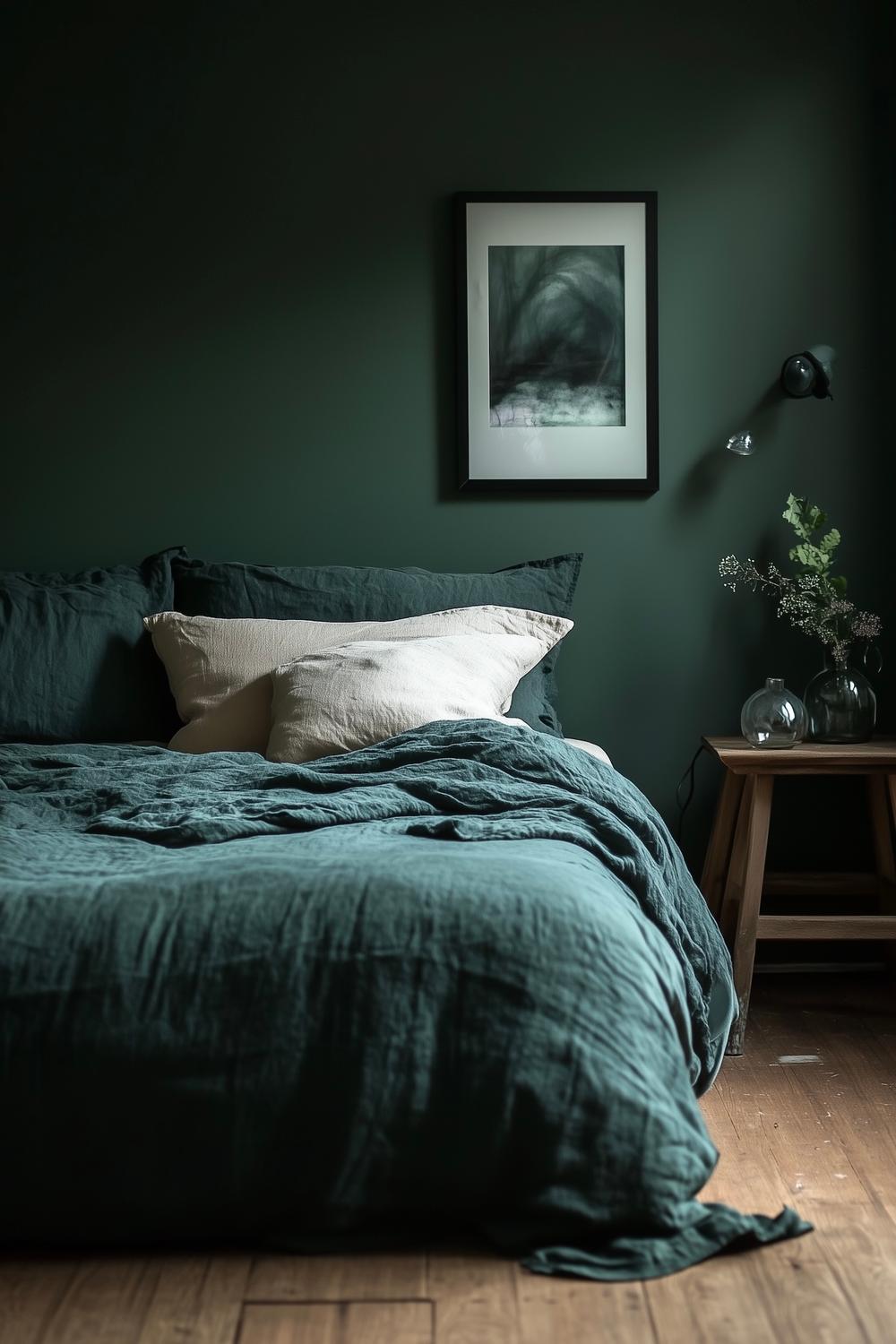 couleur chambre Feng Shui vert sapin beige