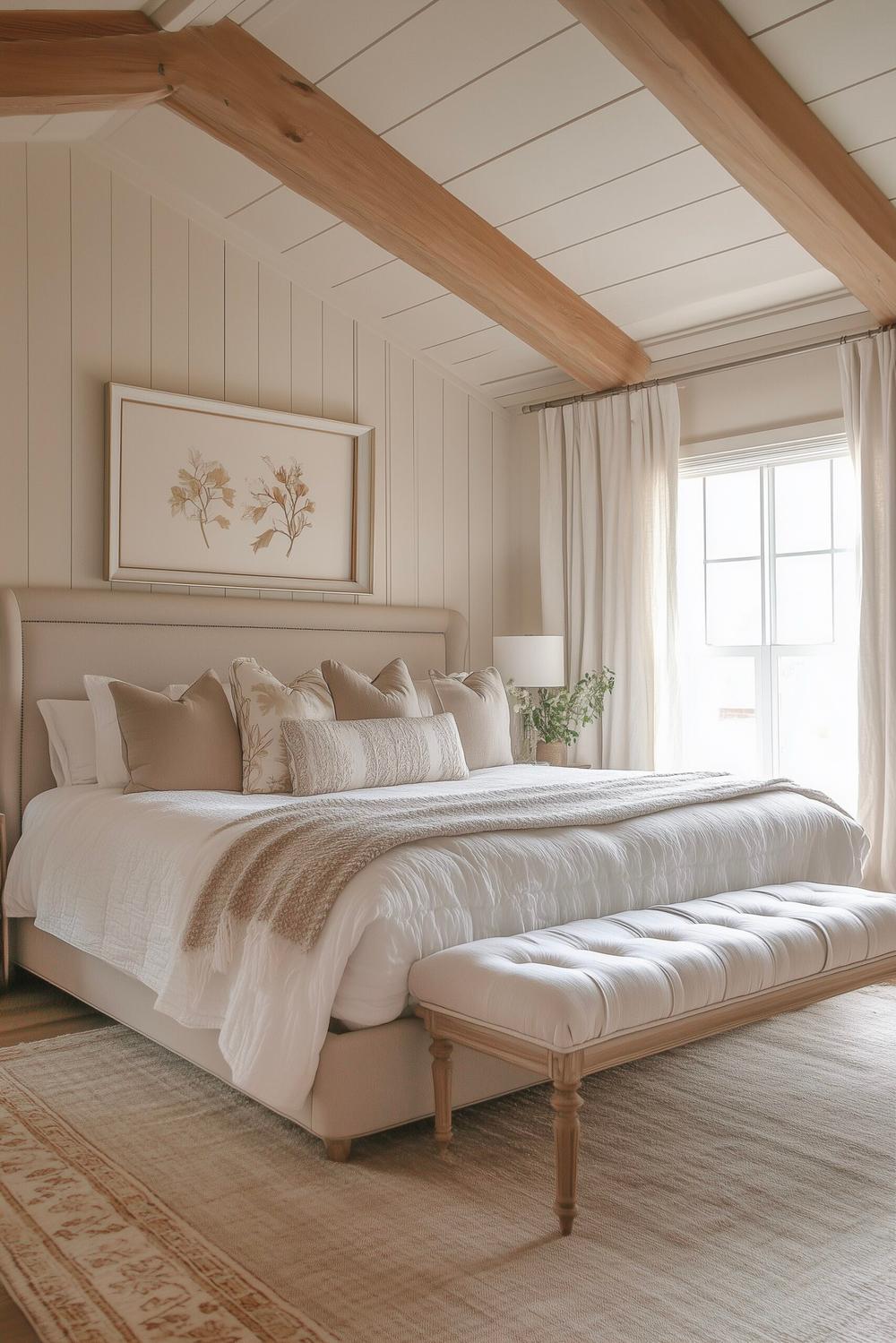 élément chambre idée déco bois blanc grenier