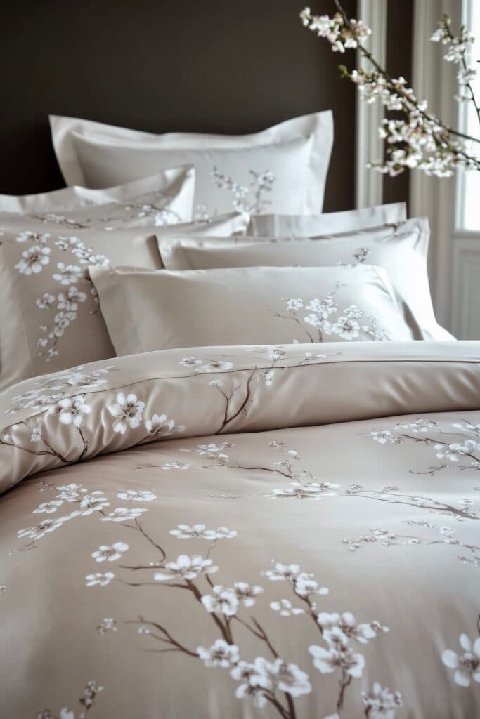draps en soie luxe avis confort motifs petites fleurs
