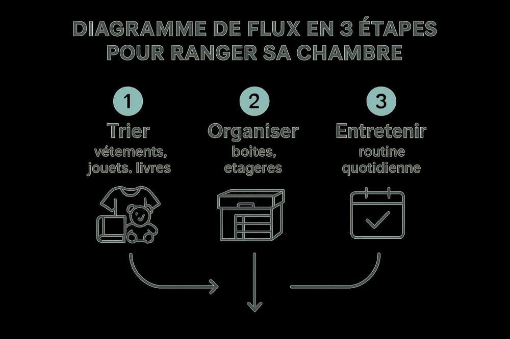 infographie astuces organisation Ranger sa chambre étapes