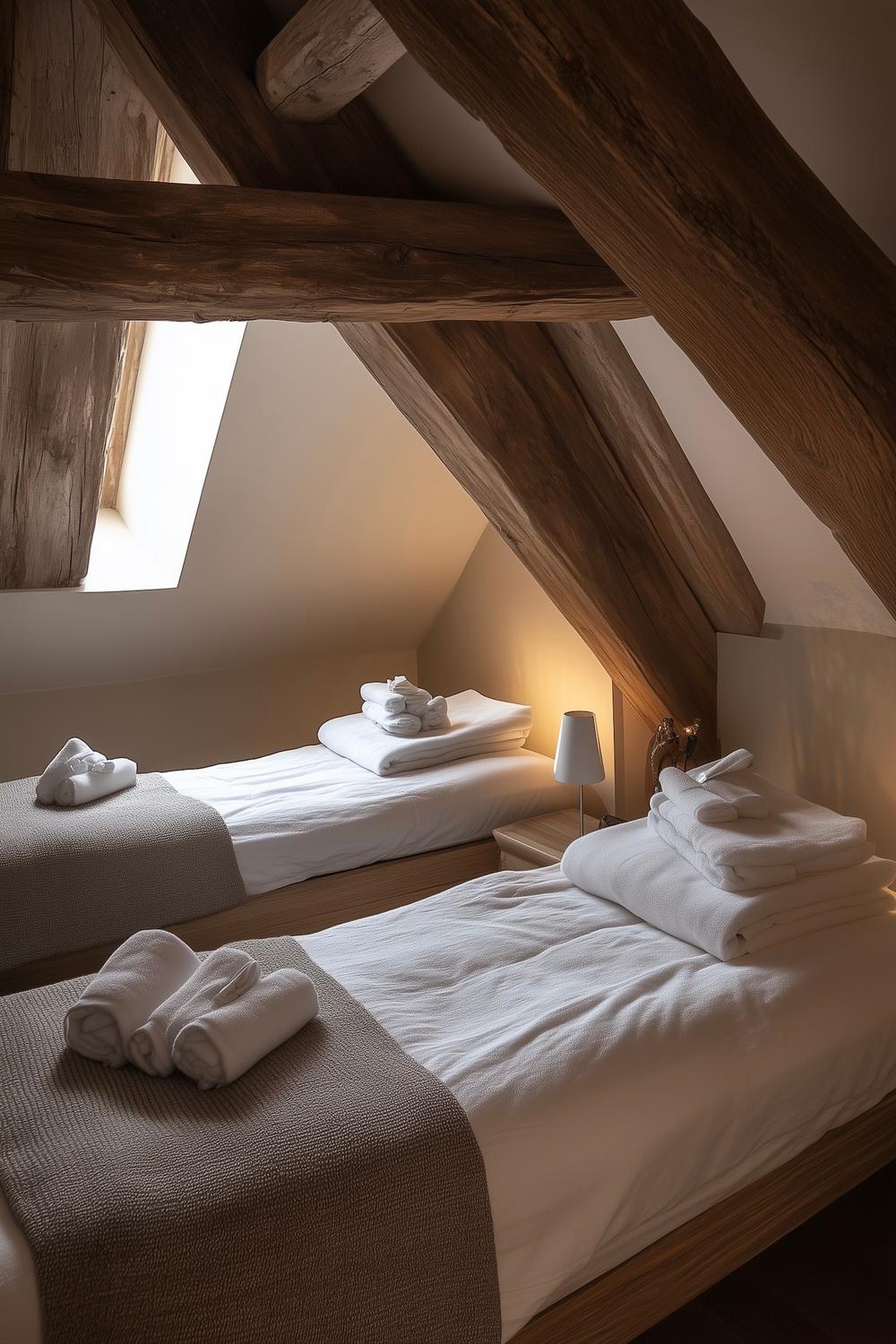 aménager chambre mansardée double enfants partagée