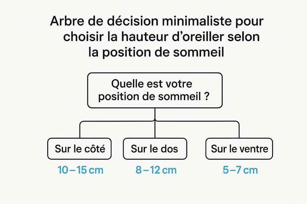 infographie schéma épaisseur oreiller en fonction position dormir