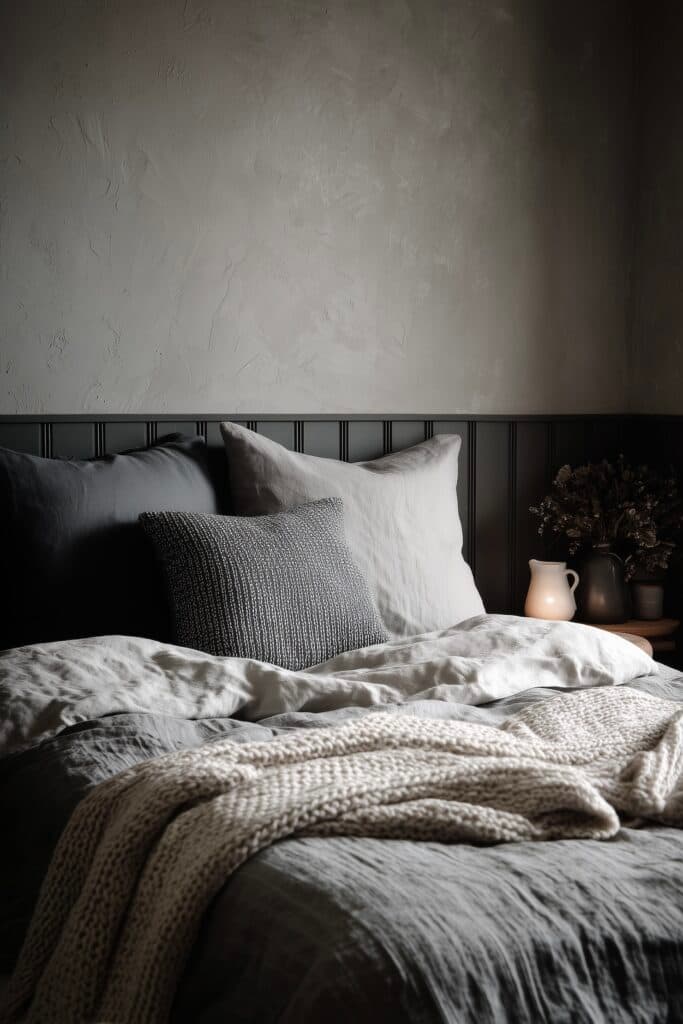 déco nuance gris pétrole soubassement peint