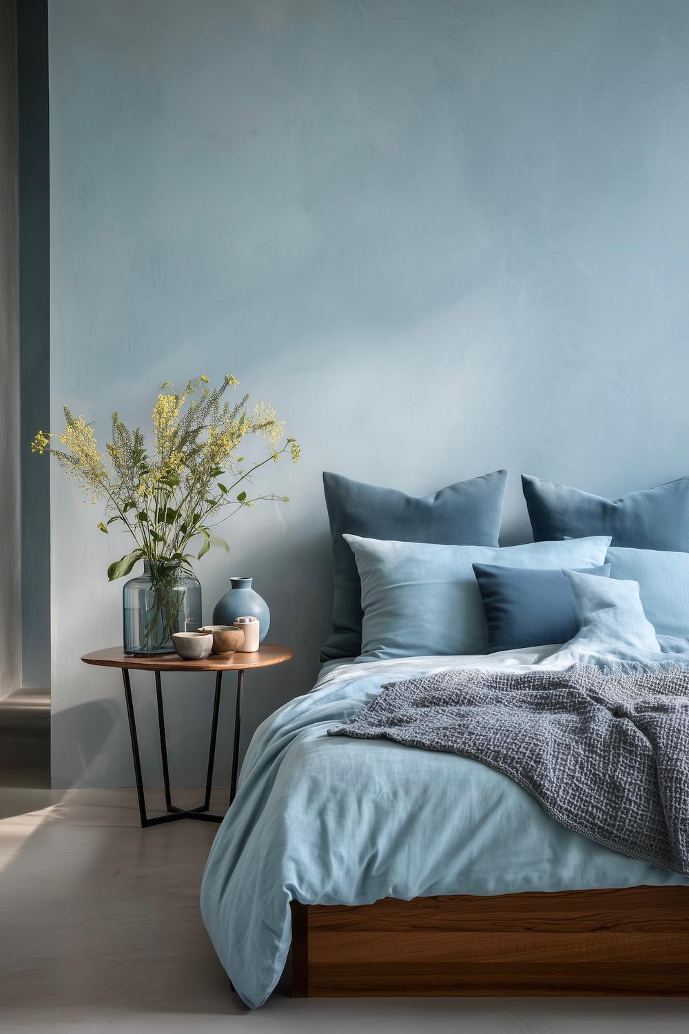 déco bleu glacier assortir linge lit couleur murs