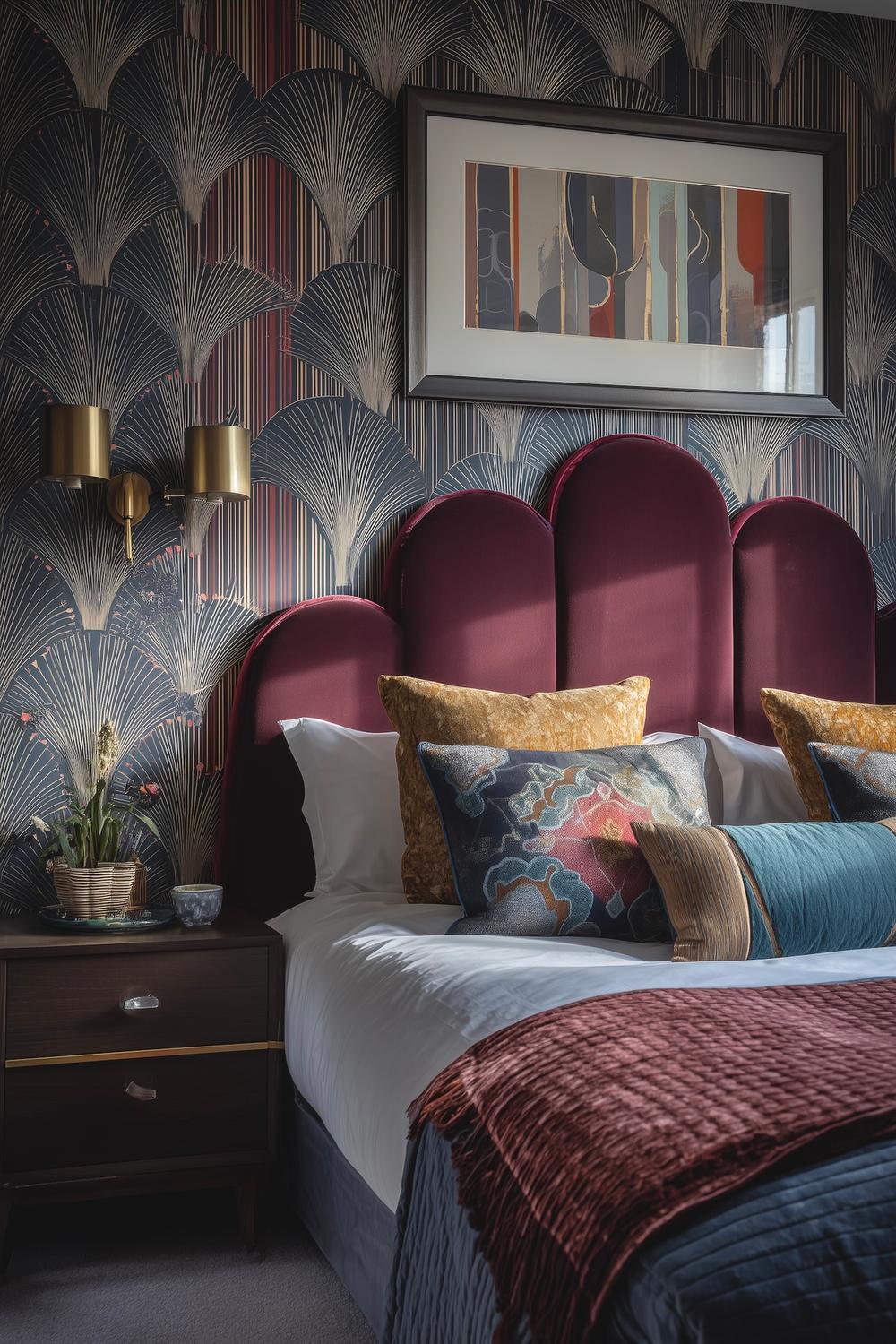 décoration années folles chambre velours laiton dorure