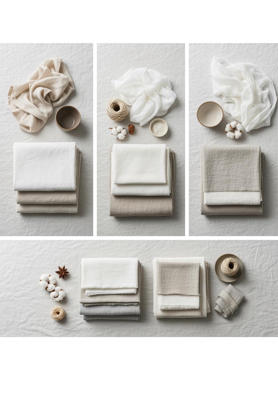 comment mixer les textures en lin, gaze et coton