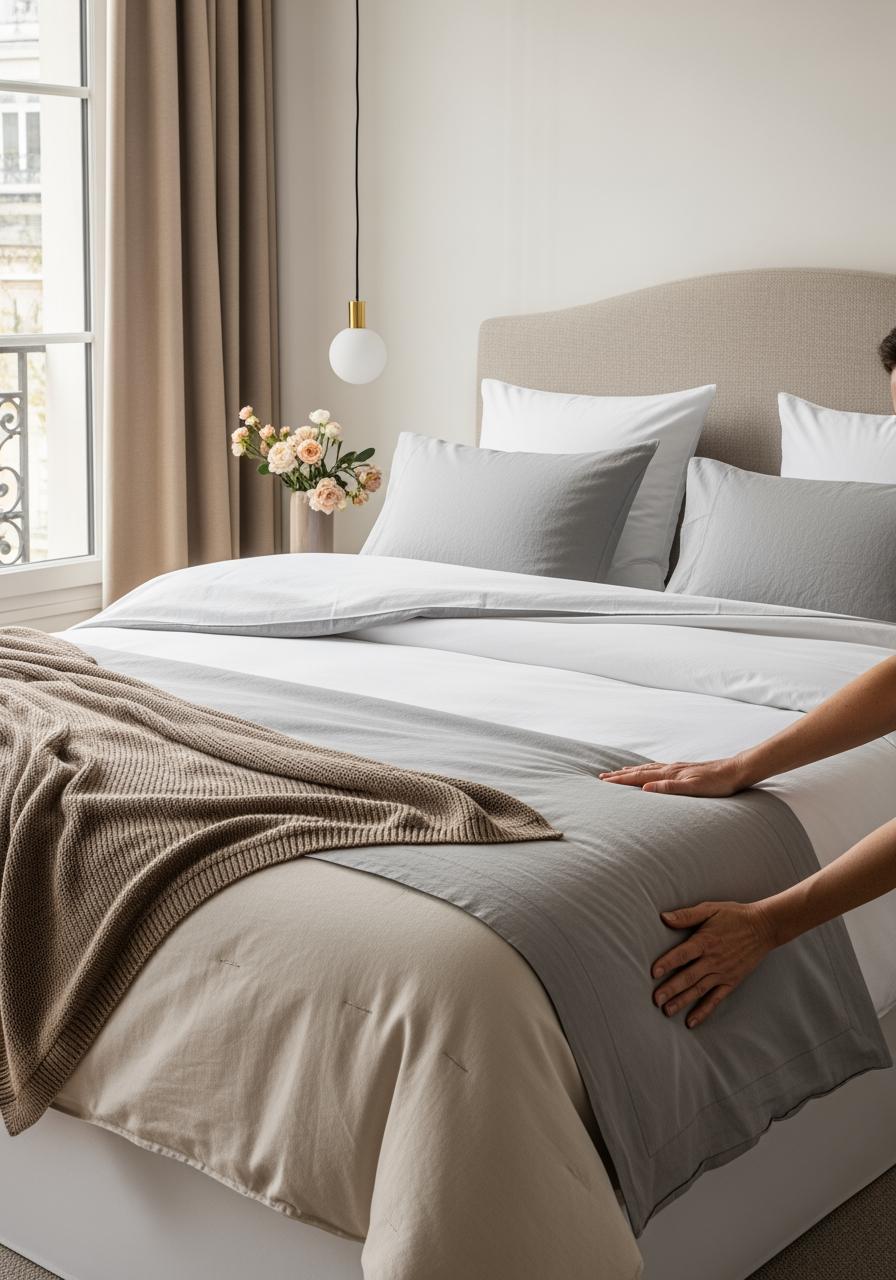 Tailles, proportions et ordre des couches pour un lit soigné