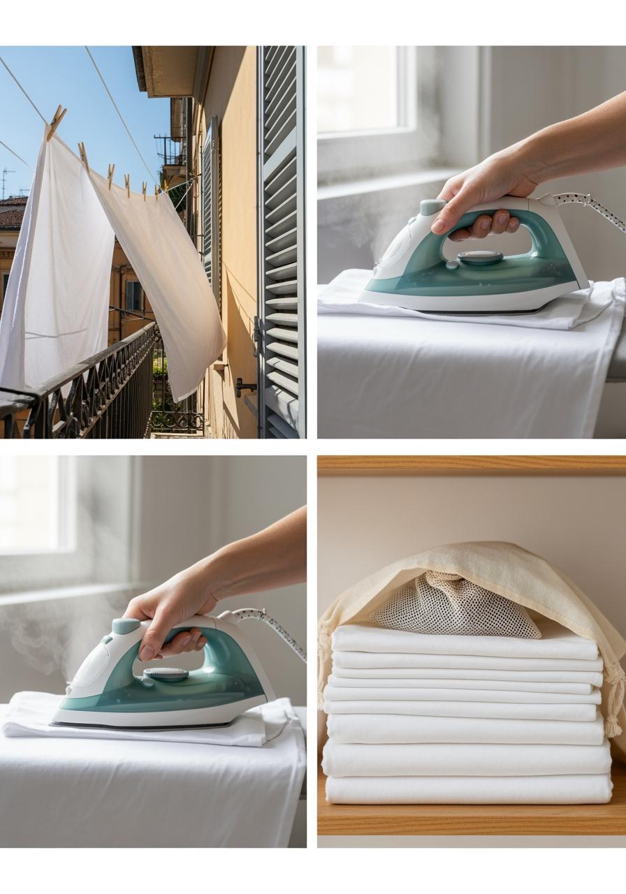 Séchage, repassage et rangement sans abîmer la fibre