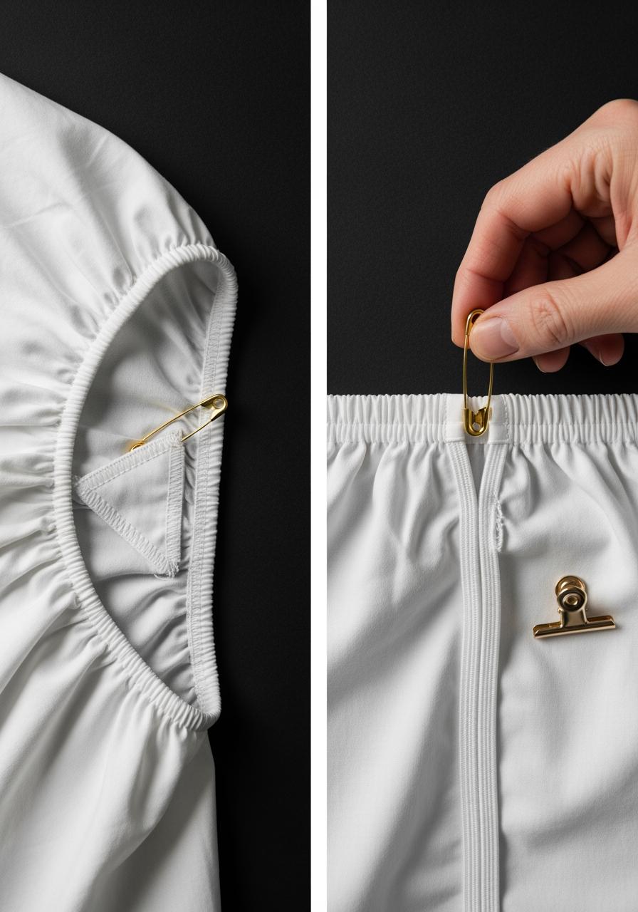 Cas particuliers sur un drap-housse : coins et élastique