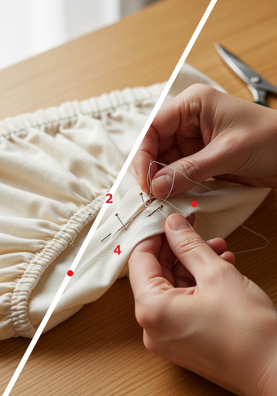 Réparer un trou dans un drap-housse avec une couture simple