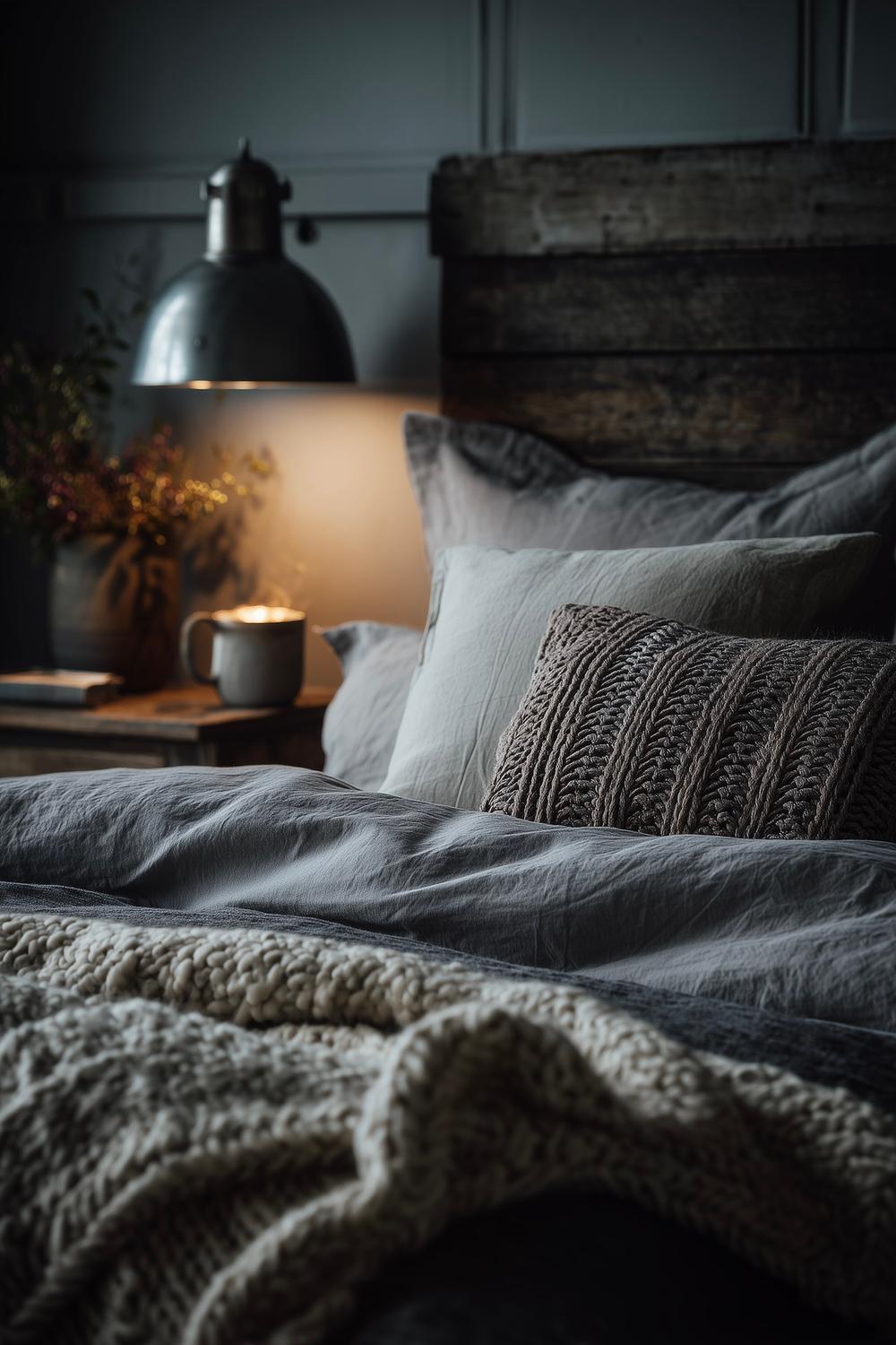 lit hiver matières épaisses ambiance chaleureuse