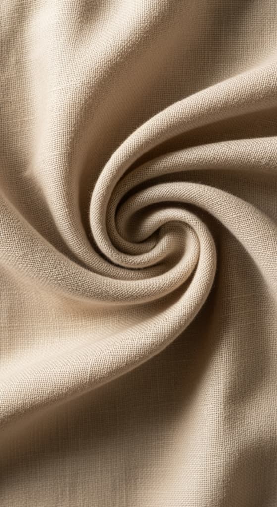 Gros plan sur la texture d'un tissu en lin double gaze, montrant son aspect gaufré et sa douceur.