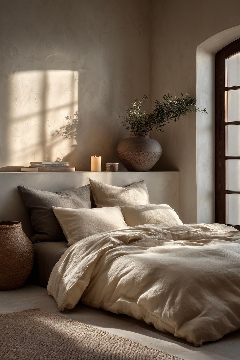 chambre mur chaux décoration couleurs naturelles