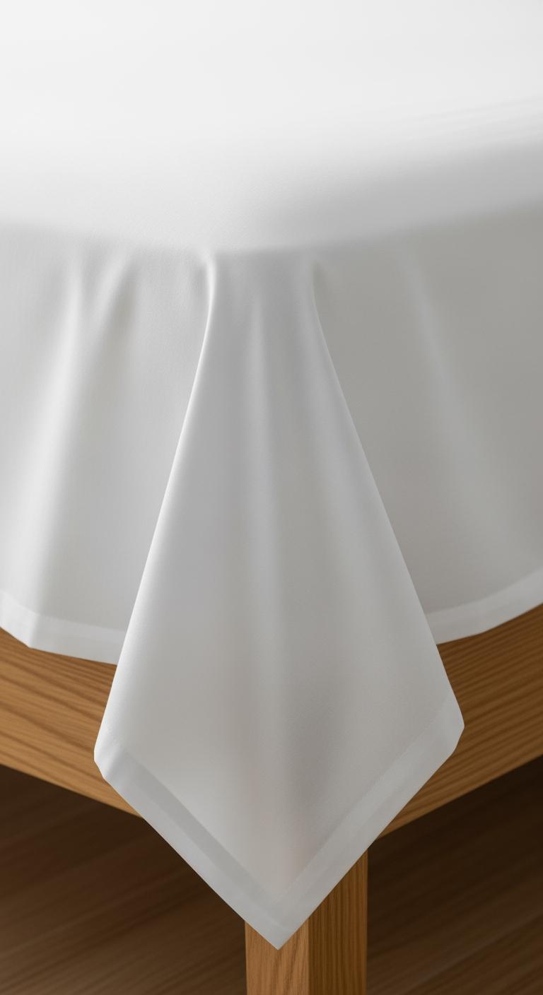 Gros plan sur un drap en percale lisse et sans boulochage, drapé pour souligner sa surface parfaite et durable.