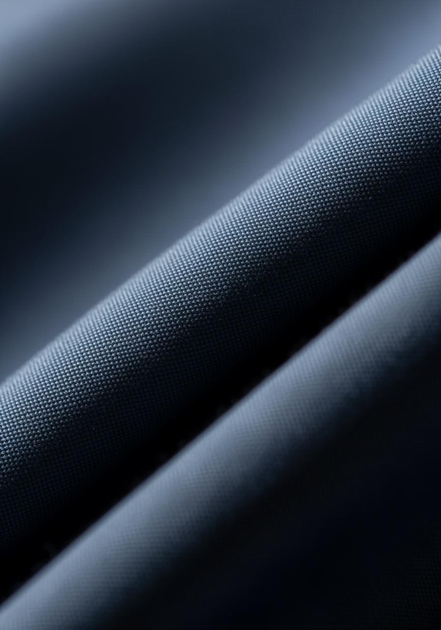 Vue macroscopique d'un tissu en satin de coton, montrant la structure du tissage et son léger brillant.