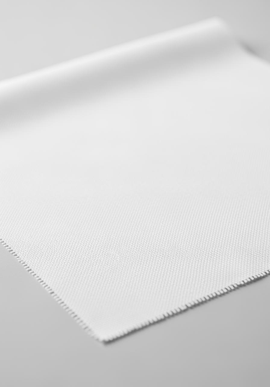Un échantillon de tissu en coton blanc immaculé, symbolisant la pureté et la certification de qualité comme OEKO-TEX, sans substances nocives.