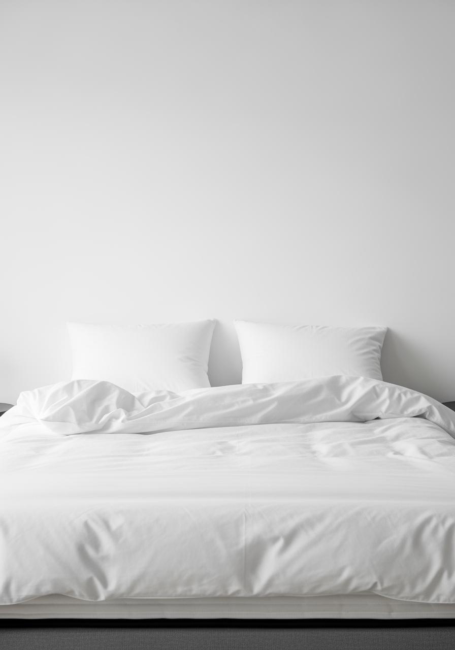 Un lit parfaitement fait dans une chambre sereine, représentant le résultat d'un bon choix de matelas et un sommeil réparateur.